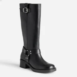 Botte motard TEXTO noire en cuir