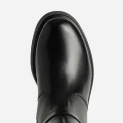 Botte noir cuir bi-matière