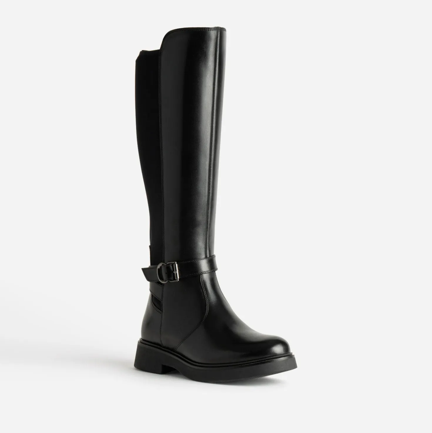 Botte noir cuir bi-matière