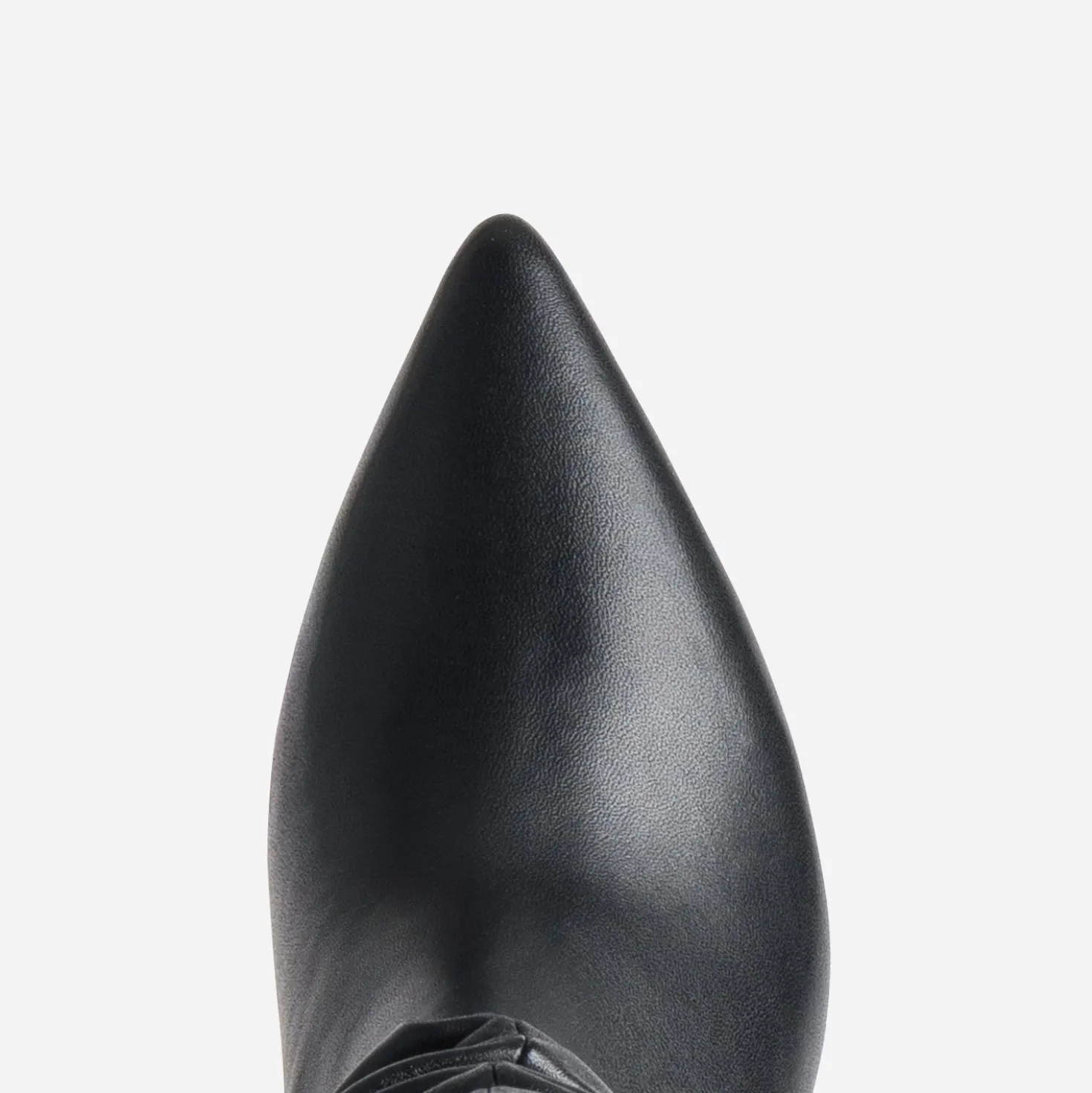 Botte noir cuir drapé