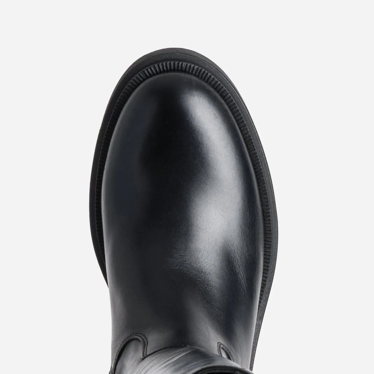 Botte noir cuir esprit motard