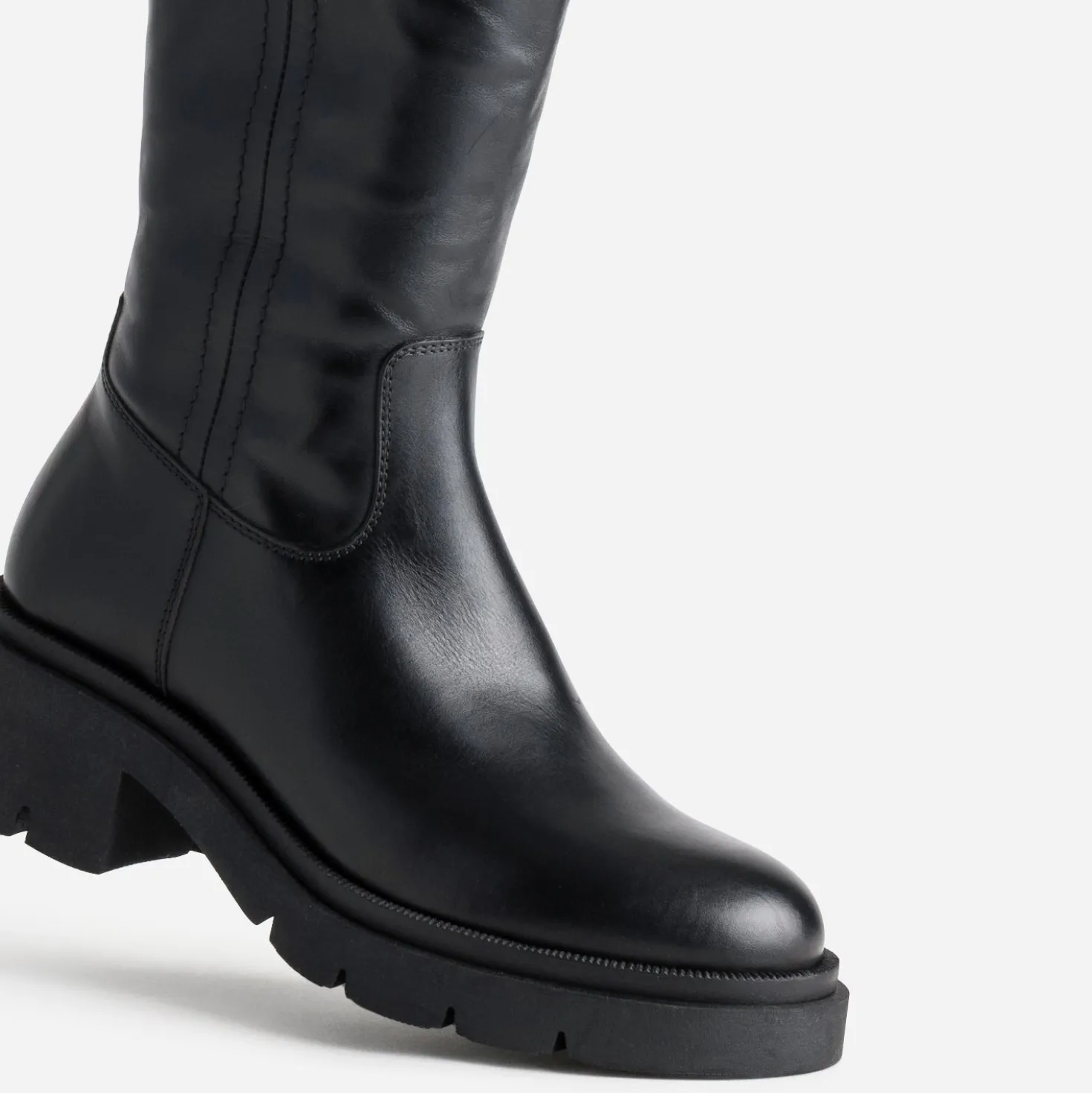 Botte noir cuir esprit motard