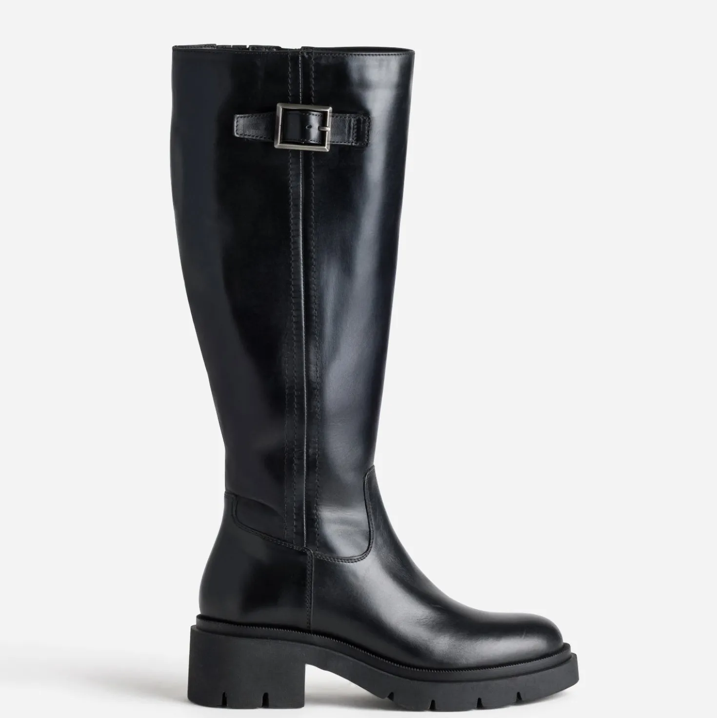 Botte noir cuir esprit motard