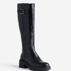 Botte noir cuir esprit motard
