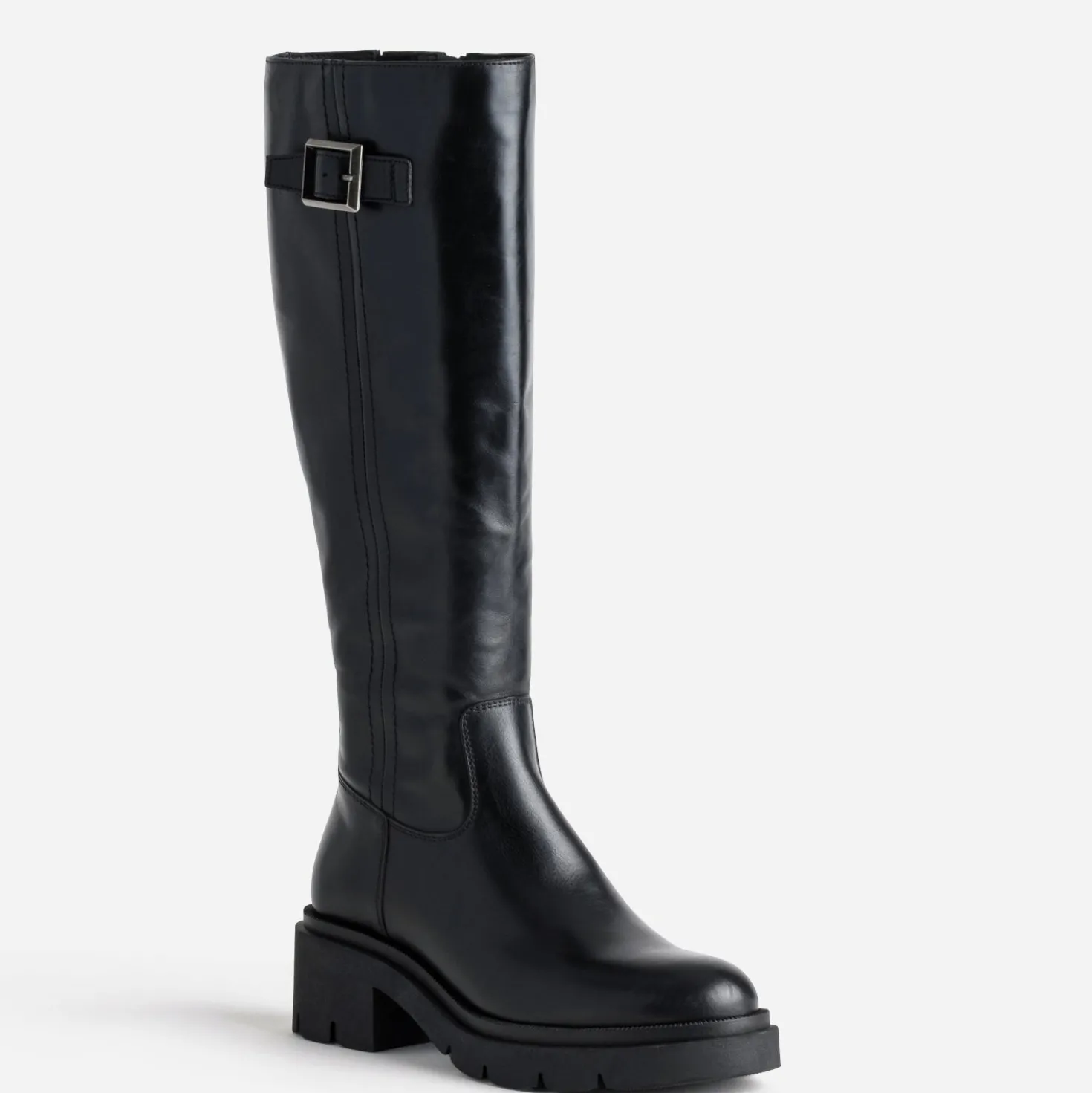 Botte noir cuir esprit motard