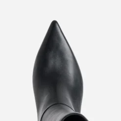 Botte noir cuir talon fin