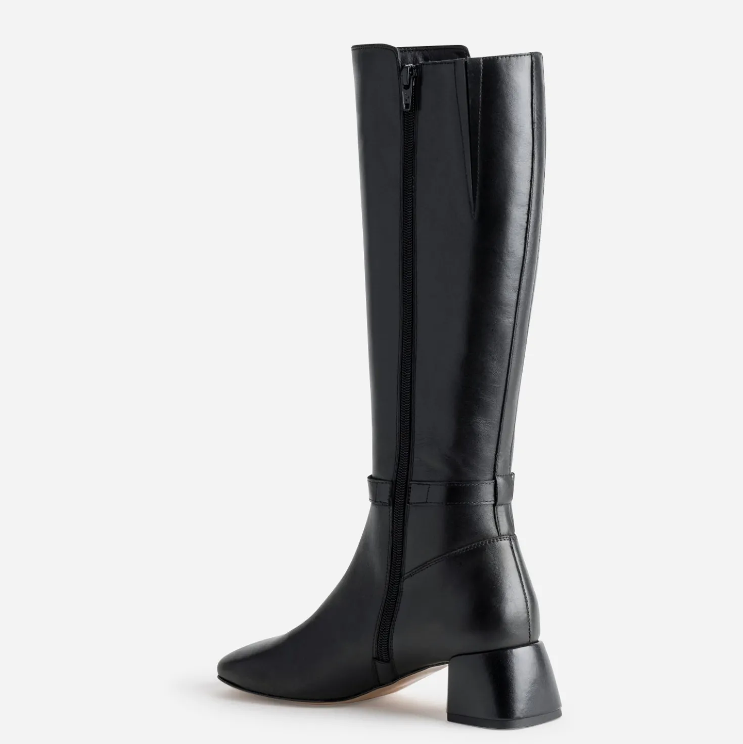 Botte noire cuir bride cheville