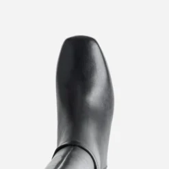 Botte noire cuir bride cheville