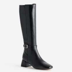Botte noire cuir bride cheville