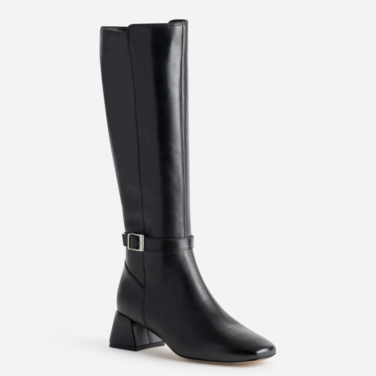 Botte noire cuir bride cheville