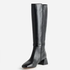 Botte noire cuir bride cheville