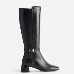 Botte noire cuir bride cheville