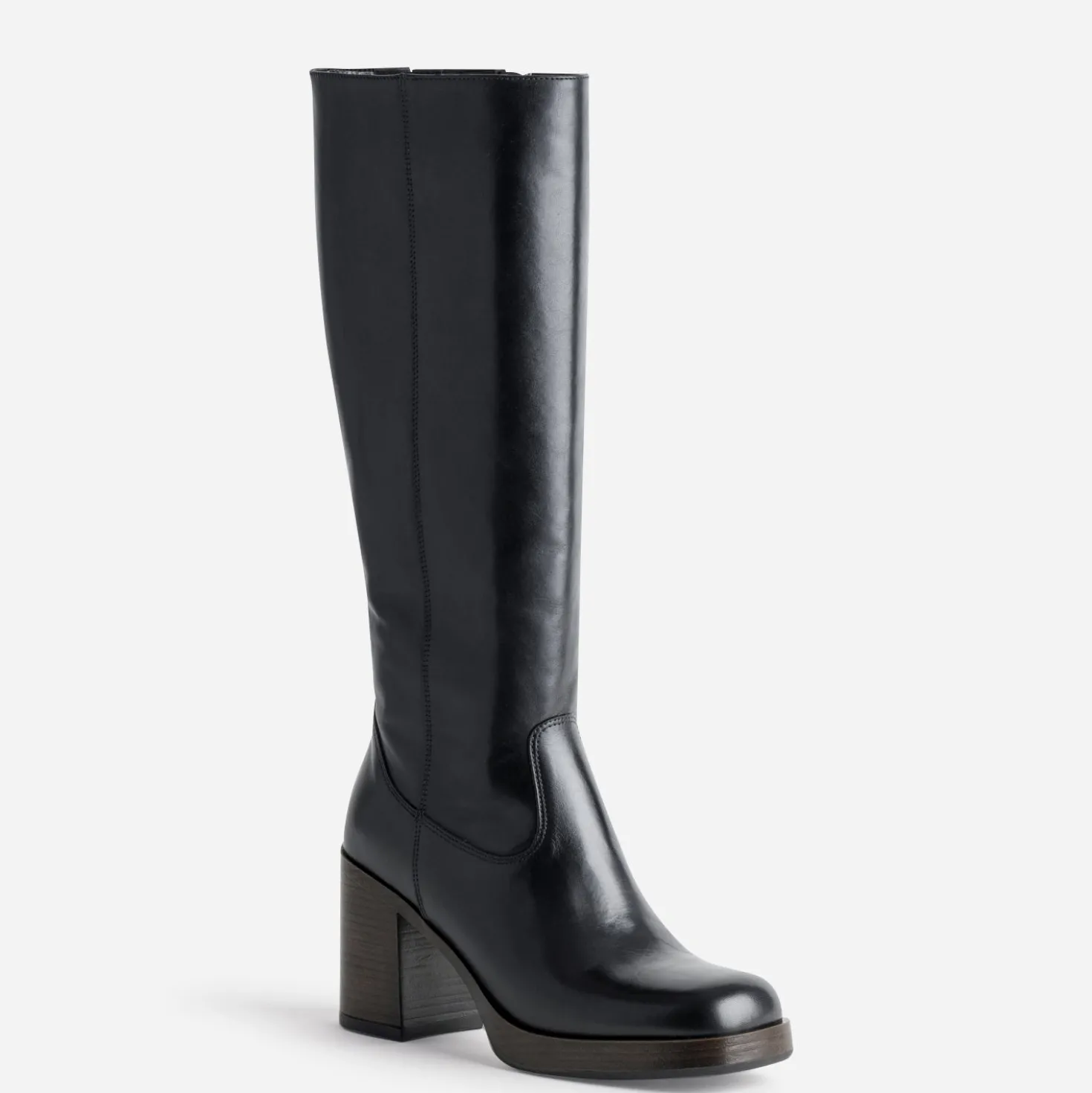 Botte noire cuir esprit rétro