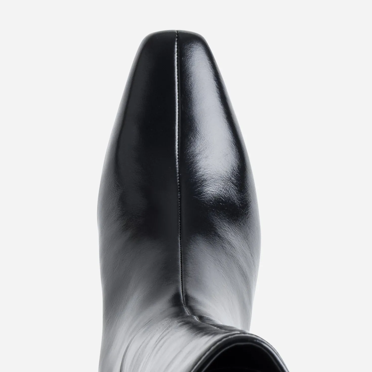 Botte noire cuir kitten-heel