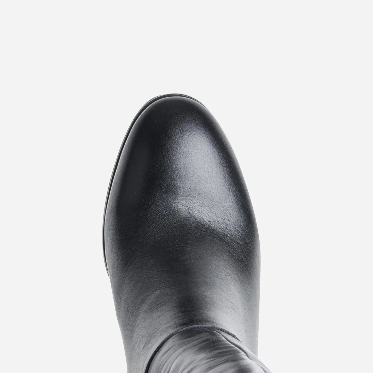 Botte noire cuir à talon