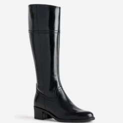 Botte noire en cuir forme cavalière