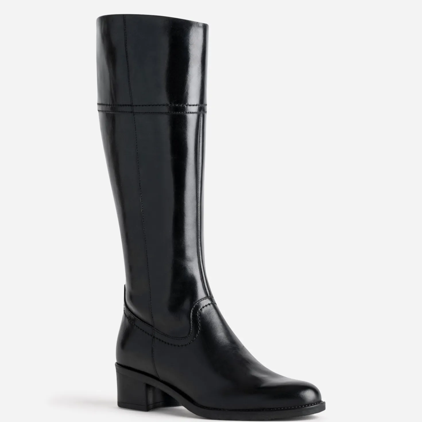 Botte noire en cuir forme cavalière