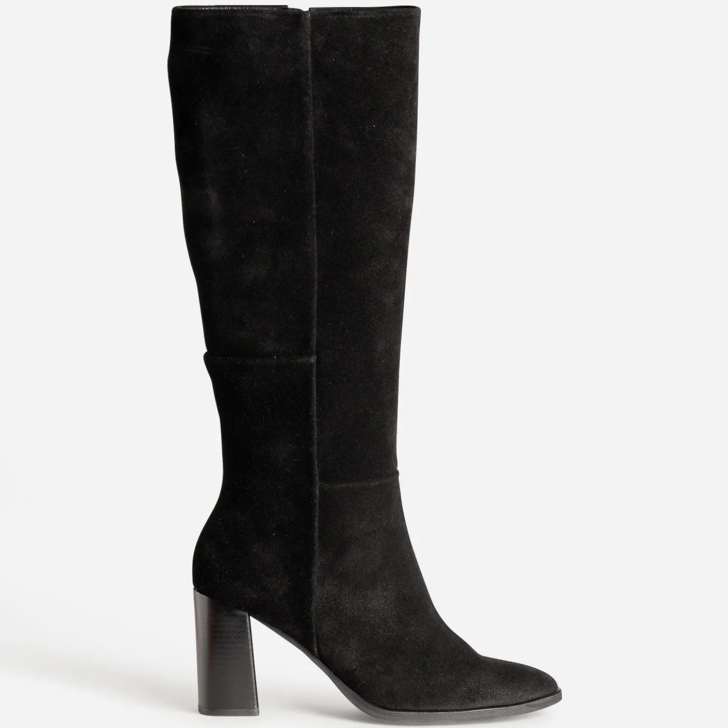Botte noire en cuir velours