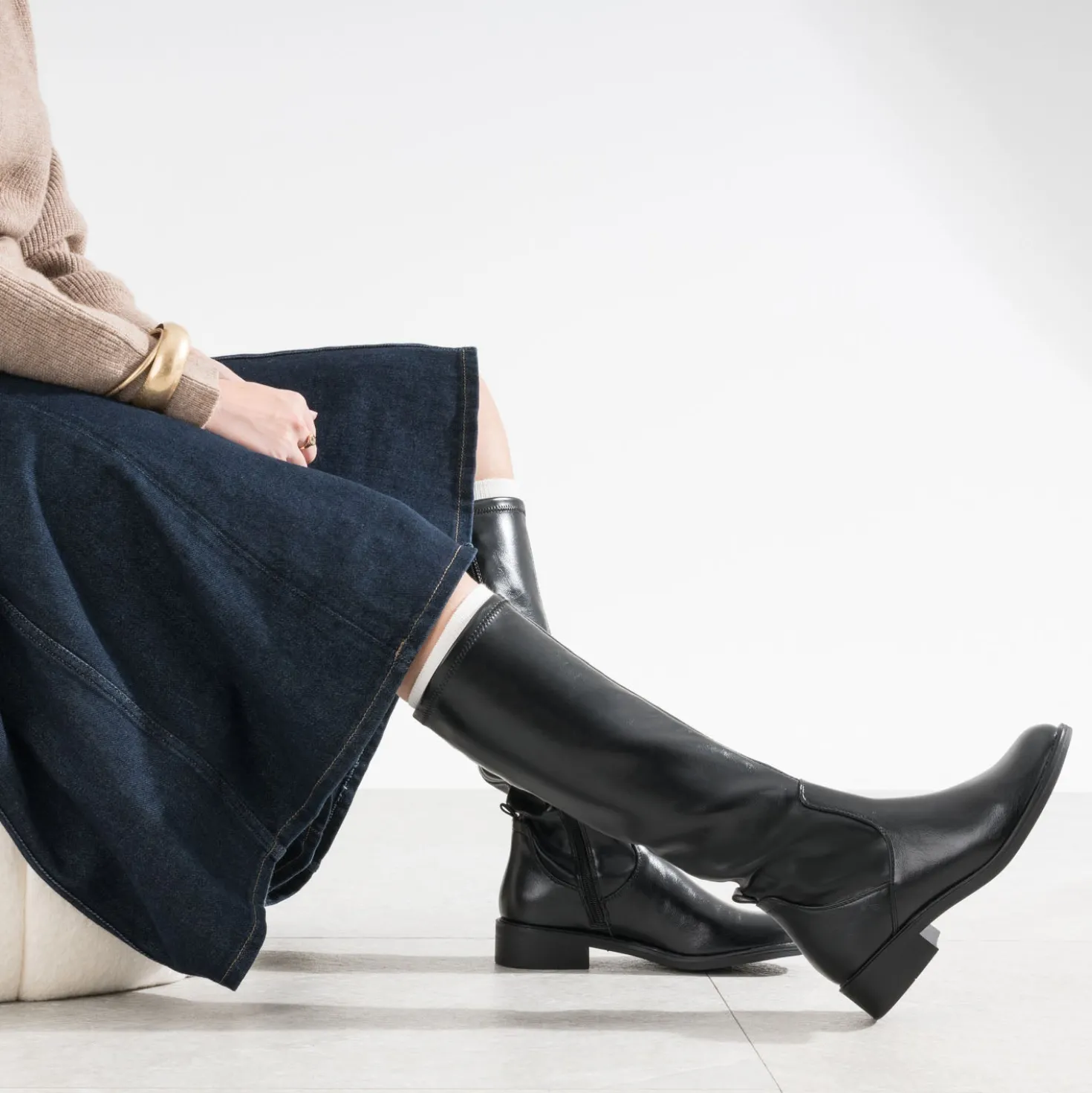Botte noire forme cavalière