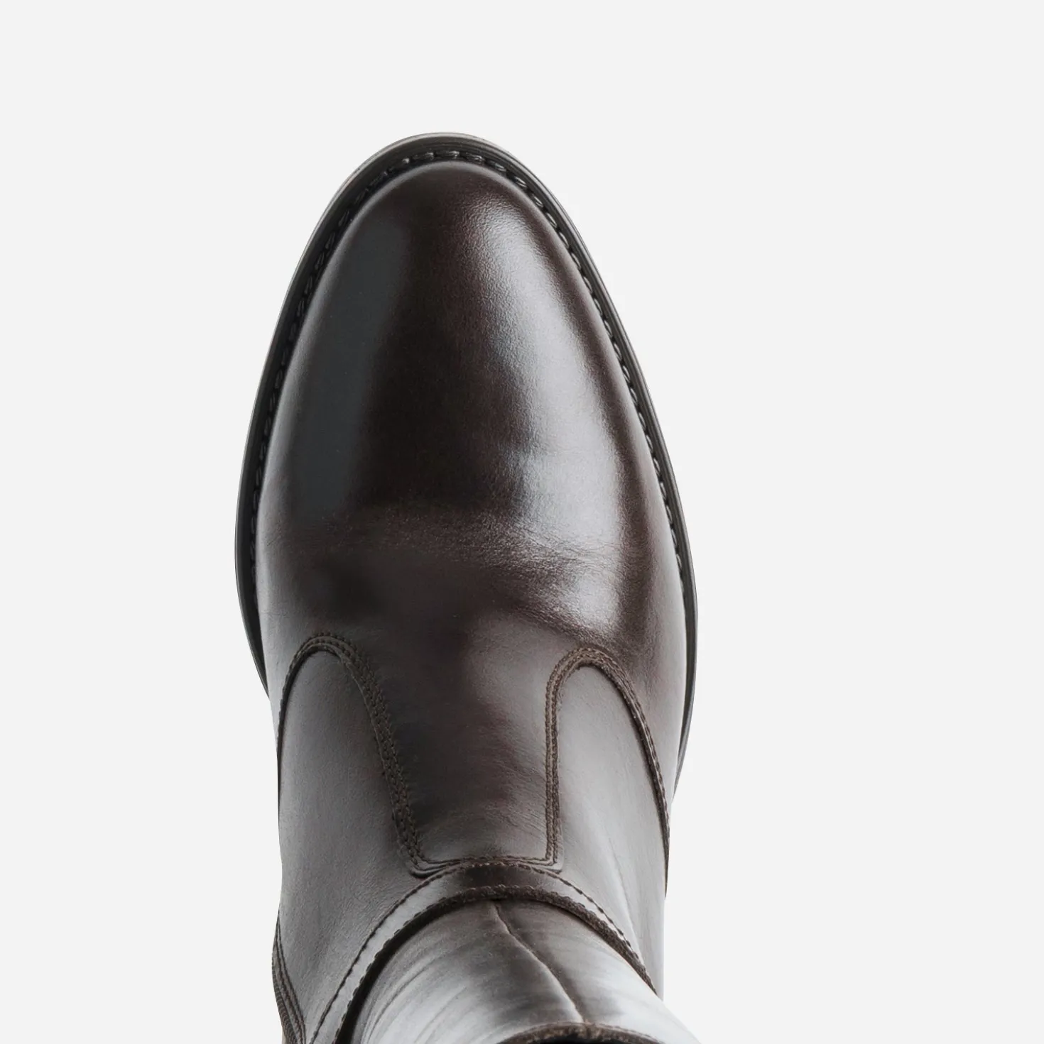 Botte à talon marron cuir bride cheville