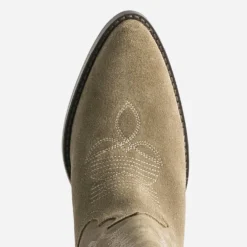 Botte taupe cuir velours éco-conçue esprit santiag