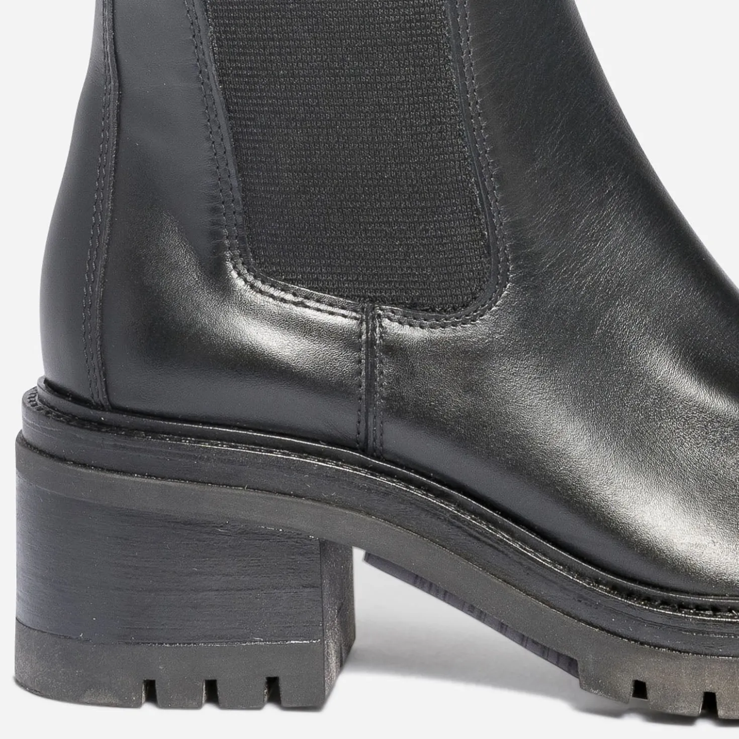 Botte TEXTO noire cuir avec élastiques côtés