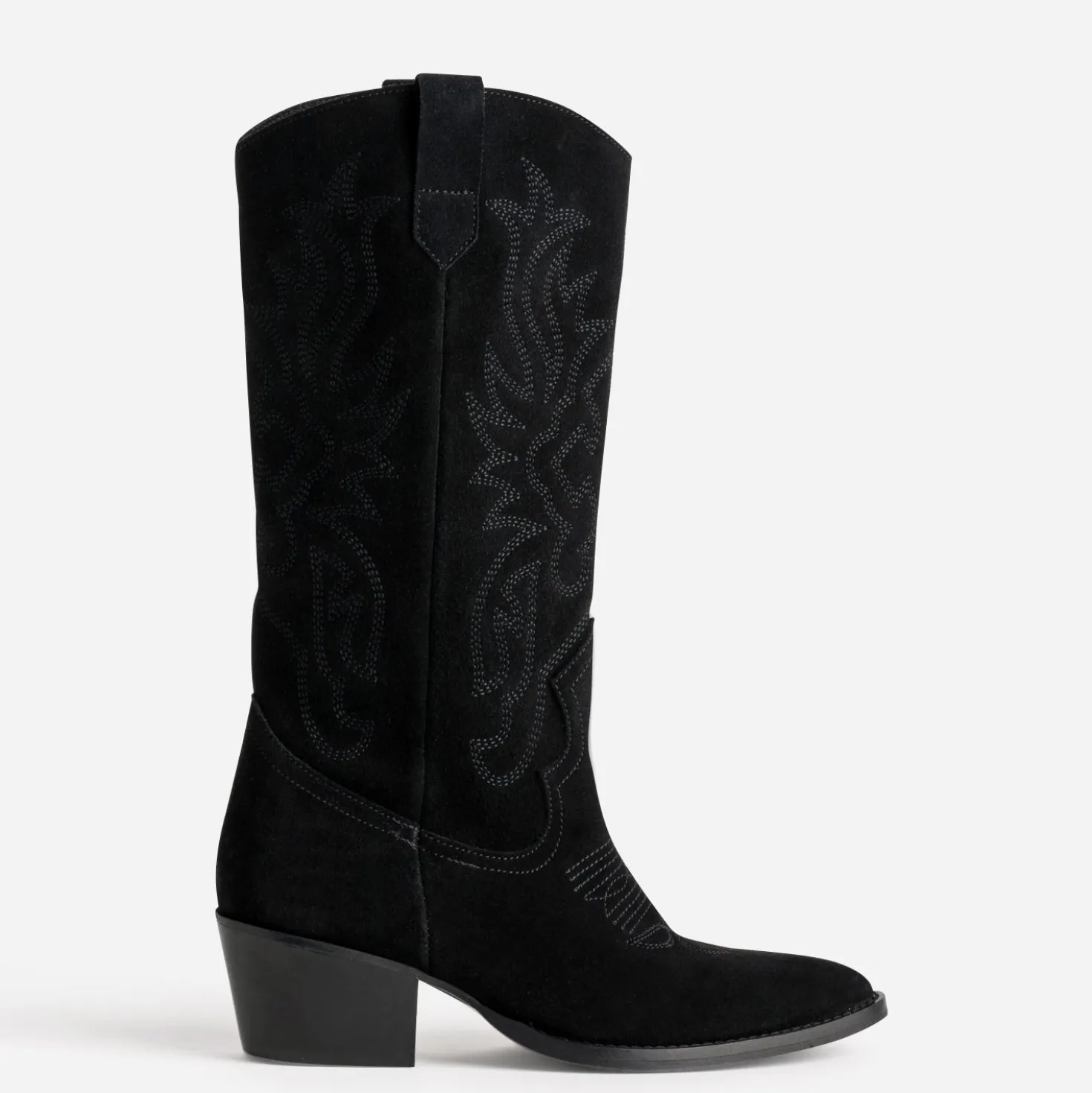 Botte TEXTO noire cuir velours western