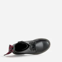 Bottine BUGGY noir cuir détails rubans