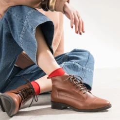 Bottine ERAM FLEX cognac en cuir éco-conçu