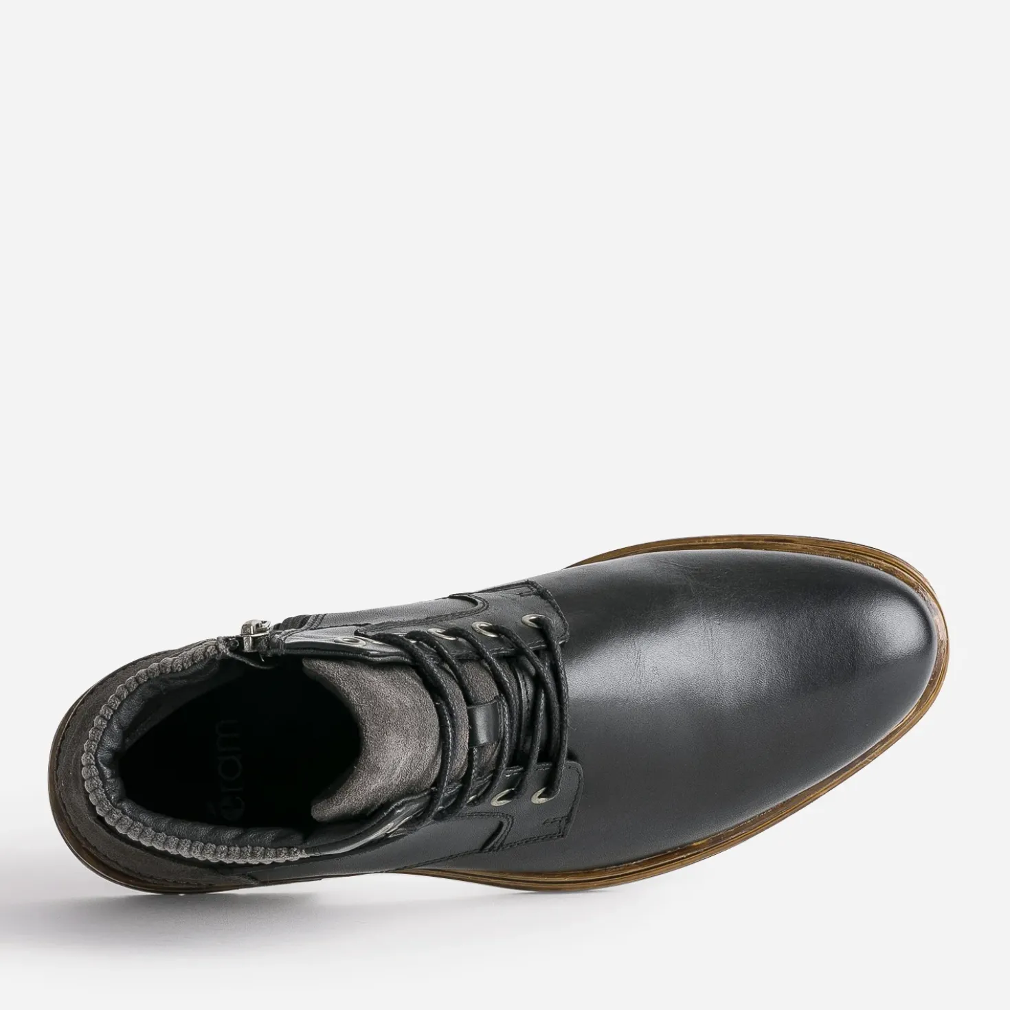 Bottine à lacet noire en cuir