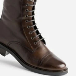 Bottine marron cuir bout droit