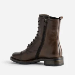 Bottine marron cuir bout droit