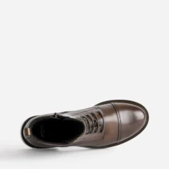 Bottine marron cuir bout droit