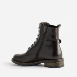 Bottine marron cuir détail élastique