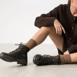 Bottine marron cuir esprit montagne