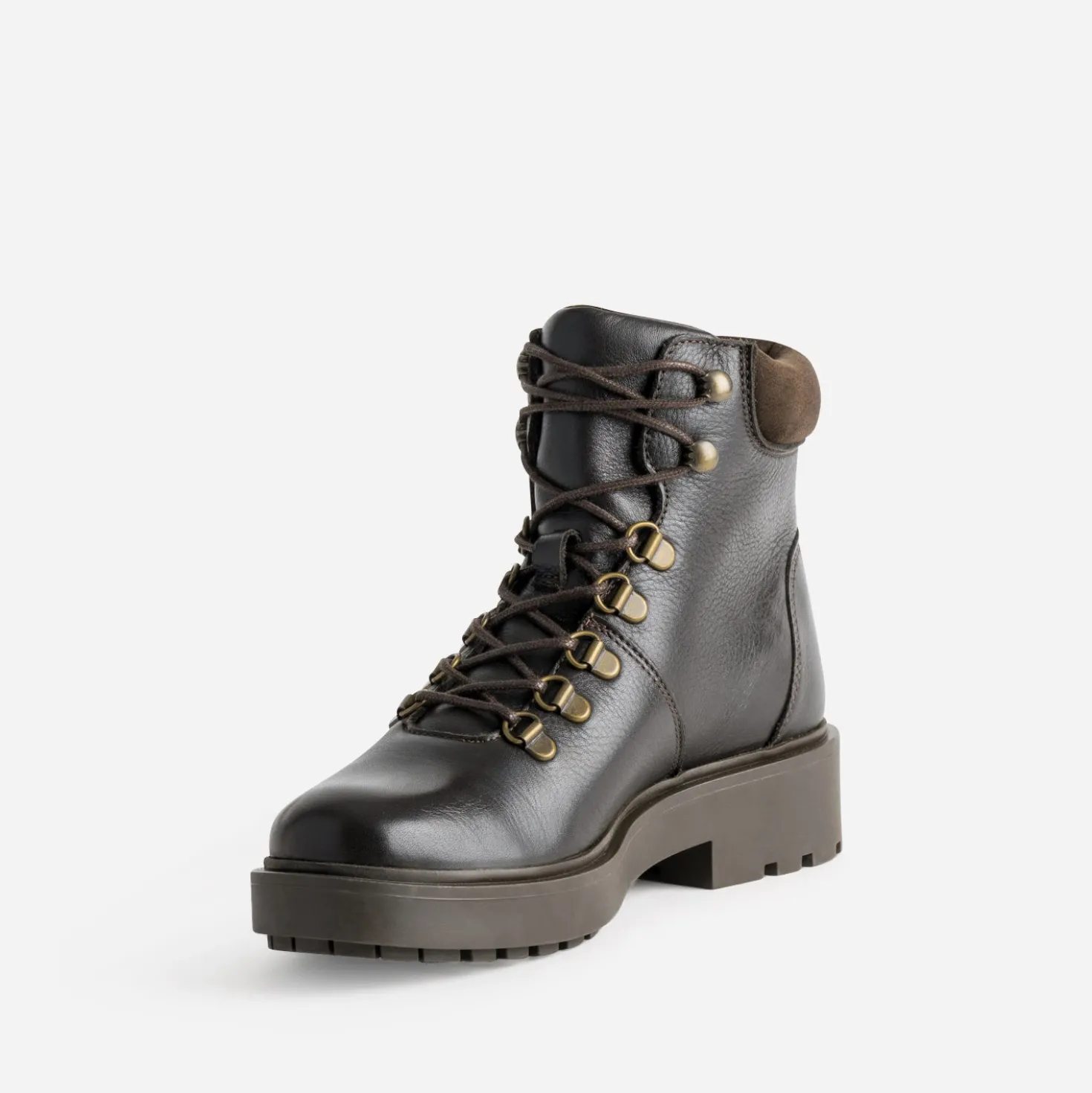 Bottine marron cuir esprit montagne