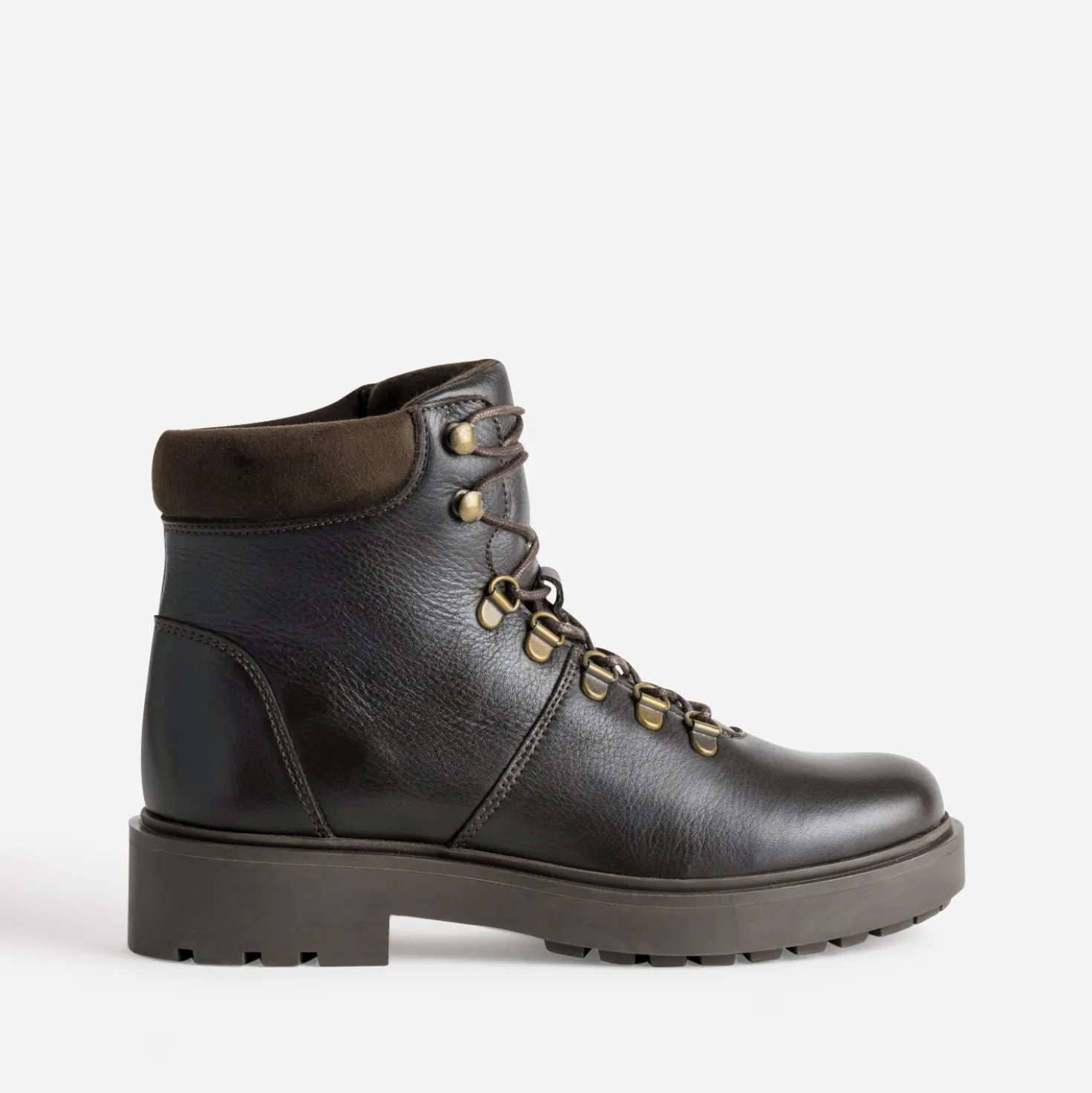 Bottine marron cuir esprit montagne