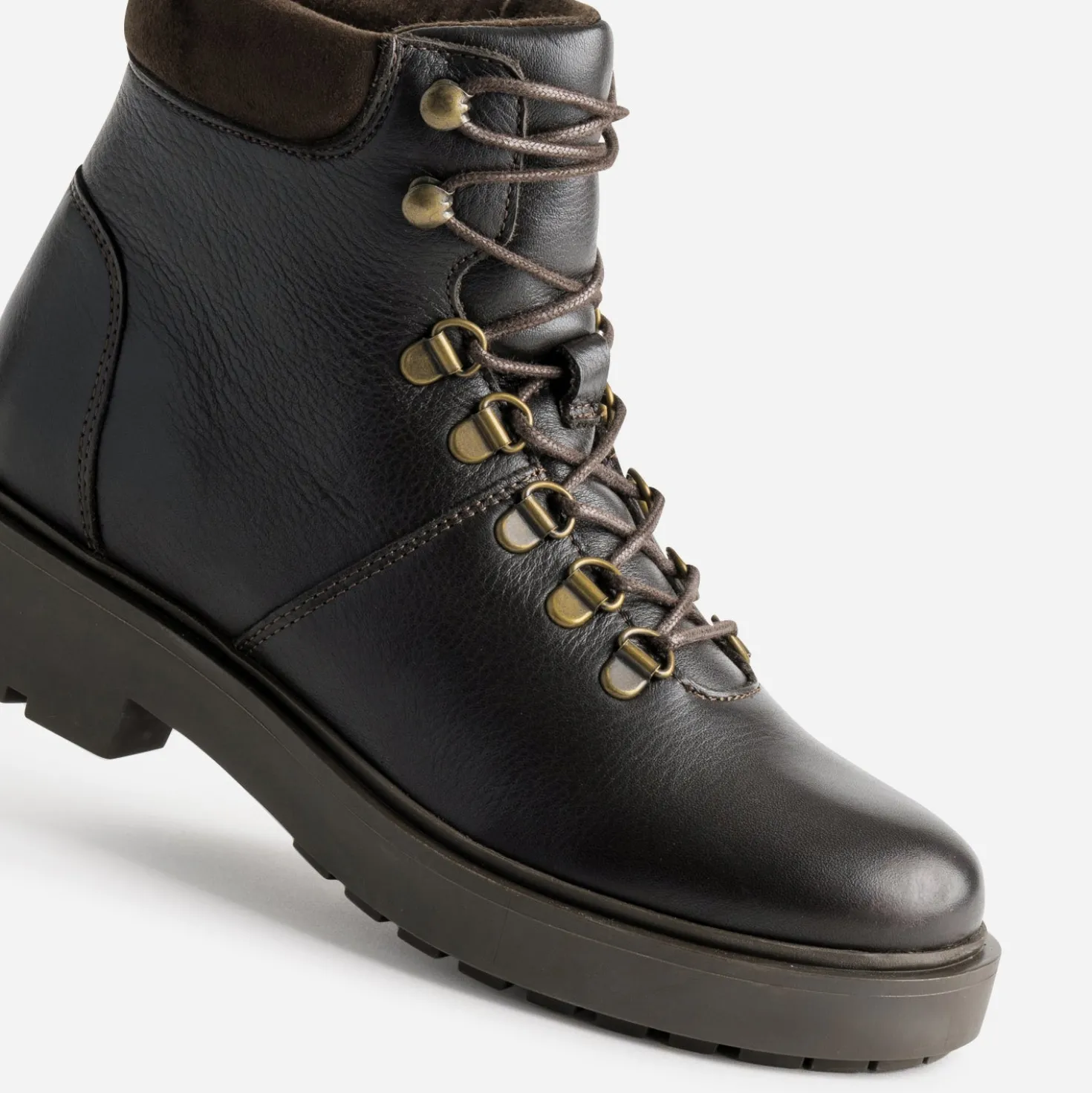 Bottine marron cuir esprit montagne