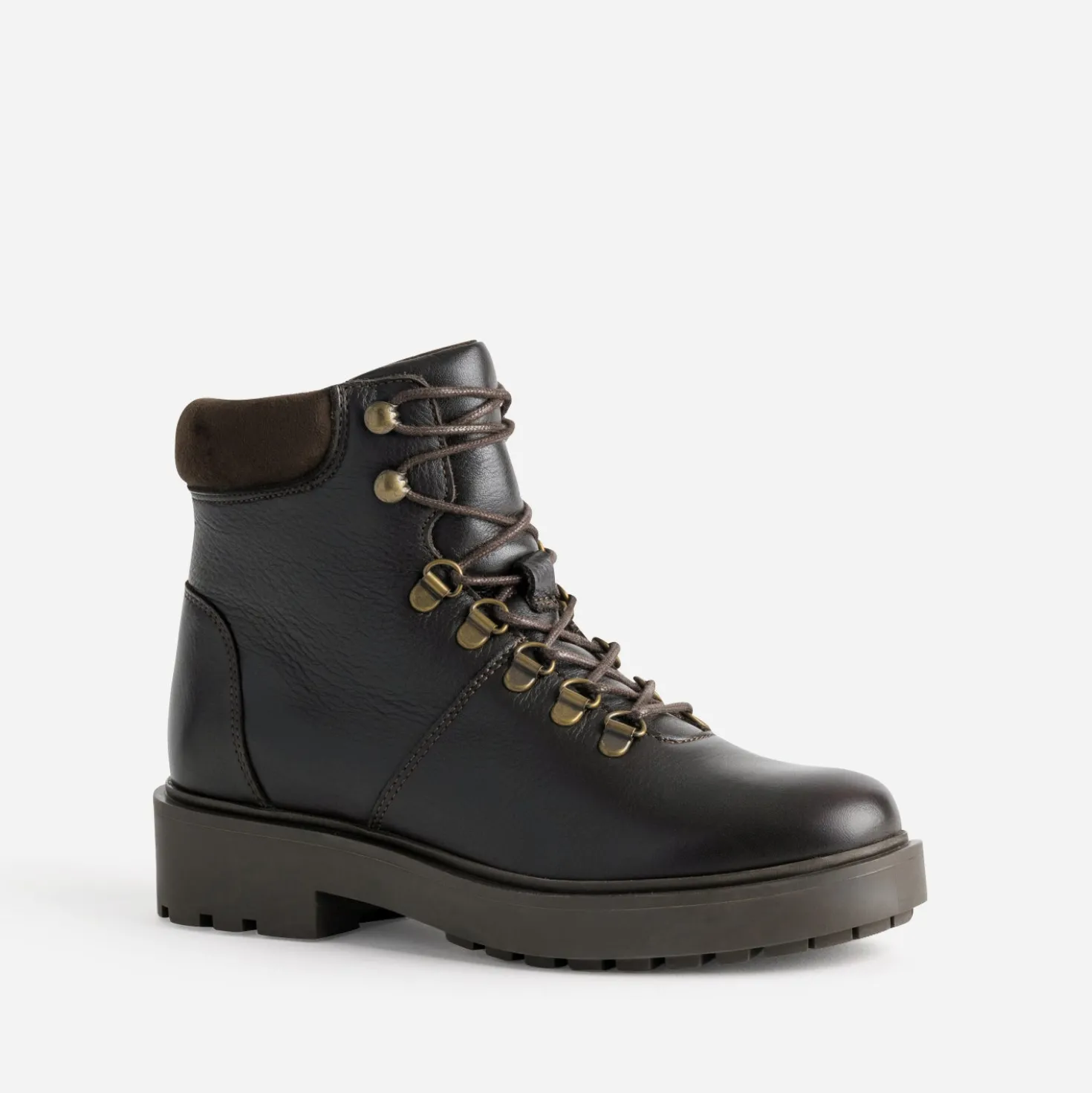 Bottine marron cuir esprit montagne