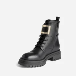 Bottine noire éco-conçue avec boucle