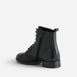 Bottine noire éco-conçue en cuir