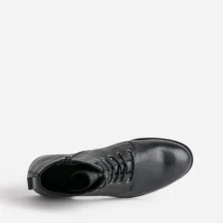 Bottine noire éco-conçue en cuir