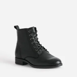 Bottine noire éco-conçue en cuir