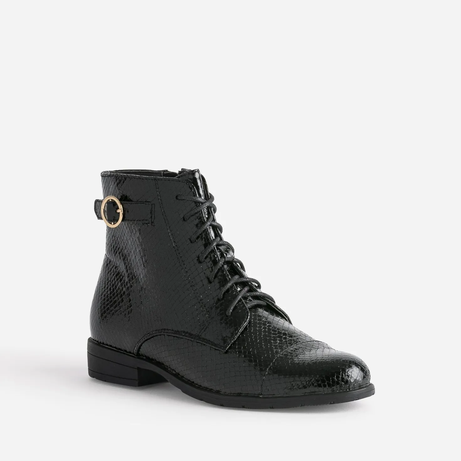 Bottine noire effet python