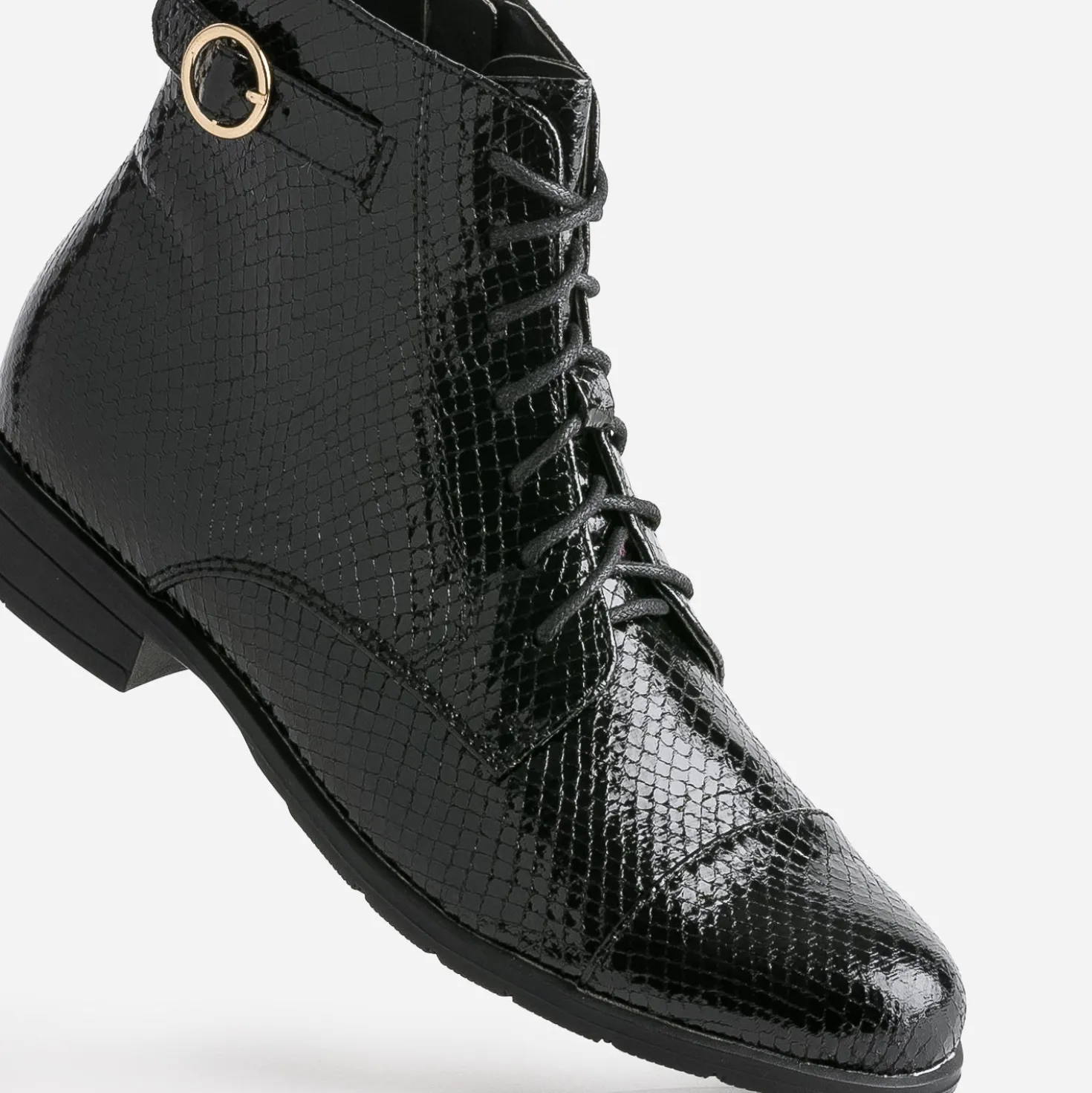 Bottine noire effet python