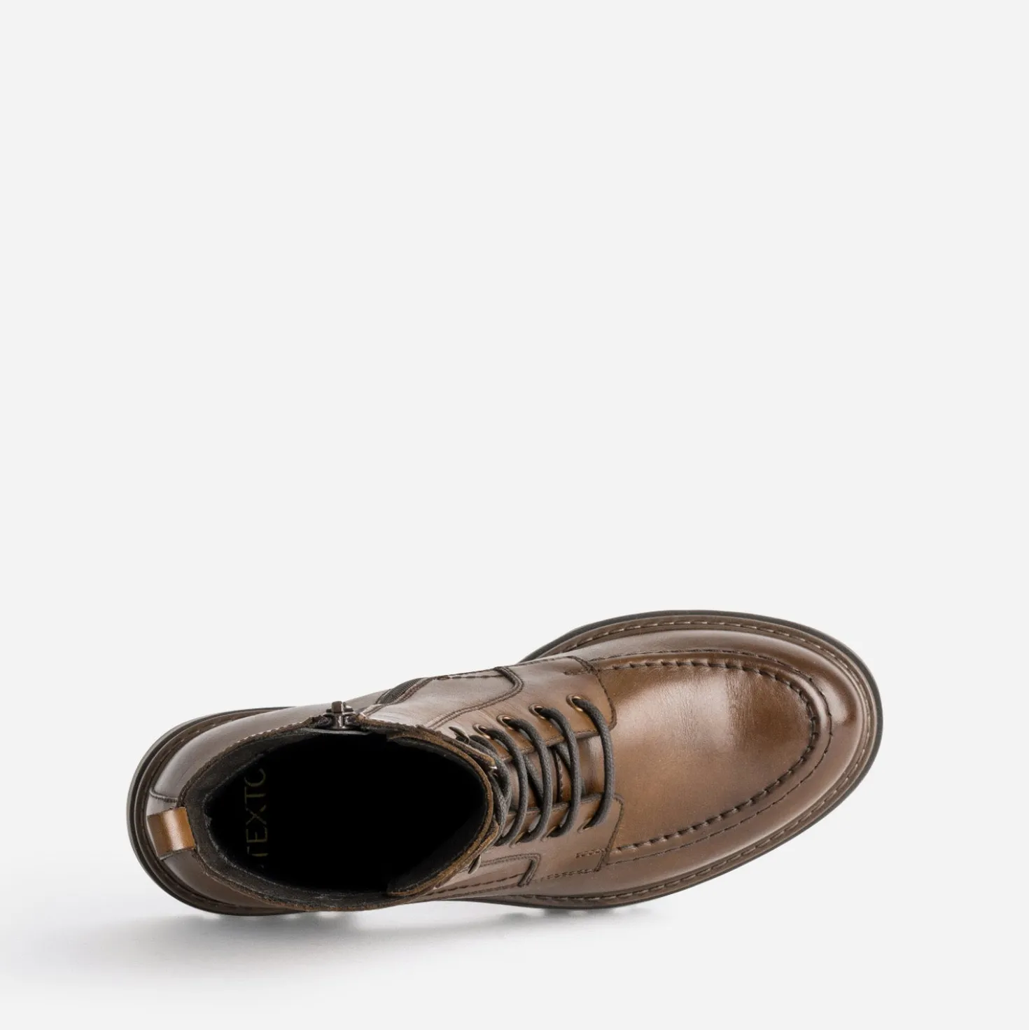 Bottine plateau TEXTO cognac cuir