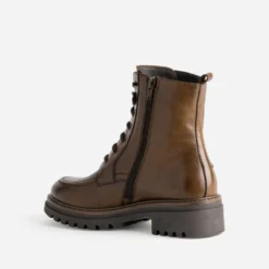 Bottine plateau TEXTO cognac cuir
