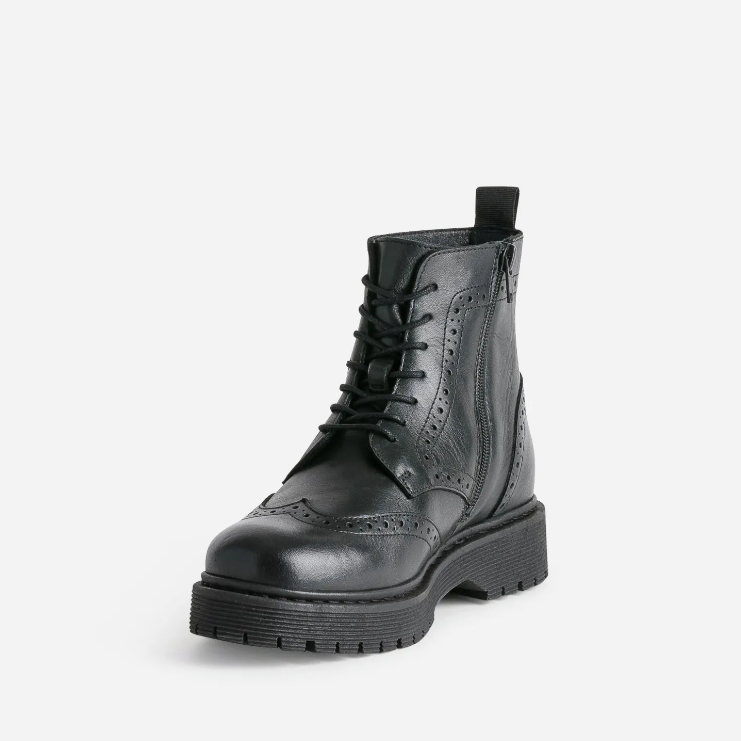 Bottine TEXTO noir cuir semelle épaisse