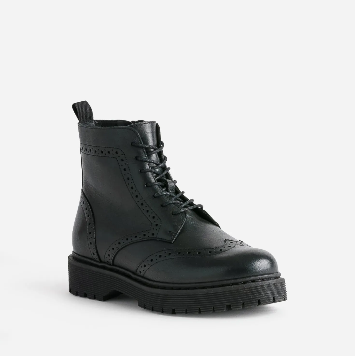 Bottine TEXTO noir cuir semelle épaisse