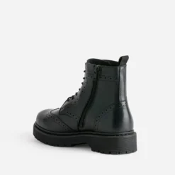 Bottine TEXTO noir cuir semelle épaisse